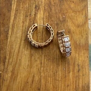 Ross-Simons Gold and Silver Textured Hoop Earrings
